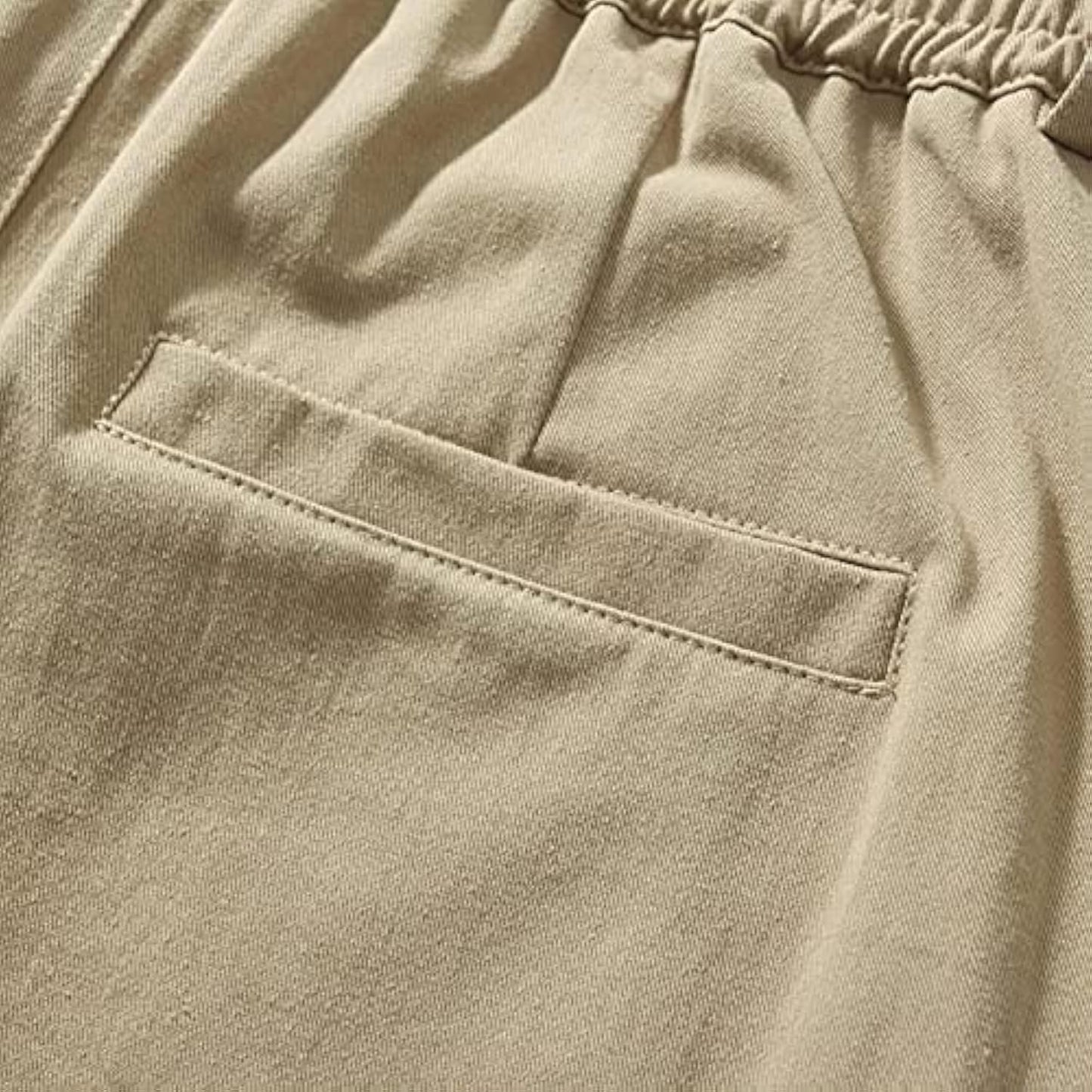 Men’s Elastic Waist Loose Fit Denim Pants Casual Solid Jeans Trouser