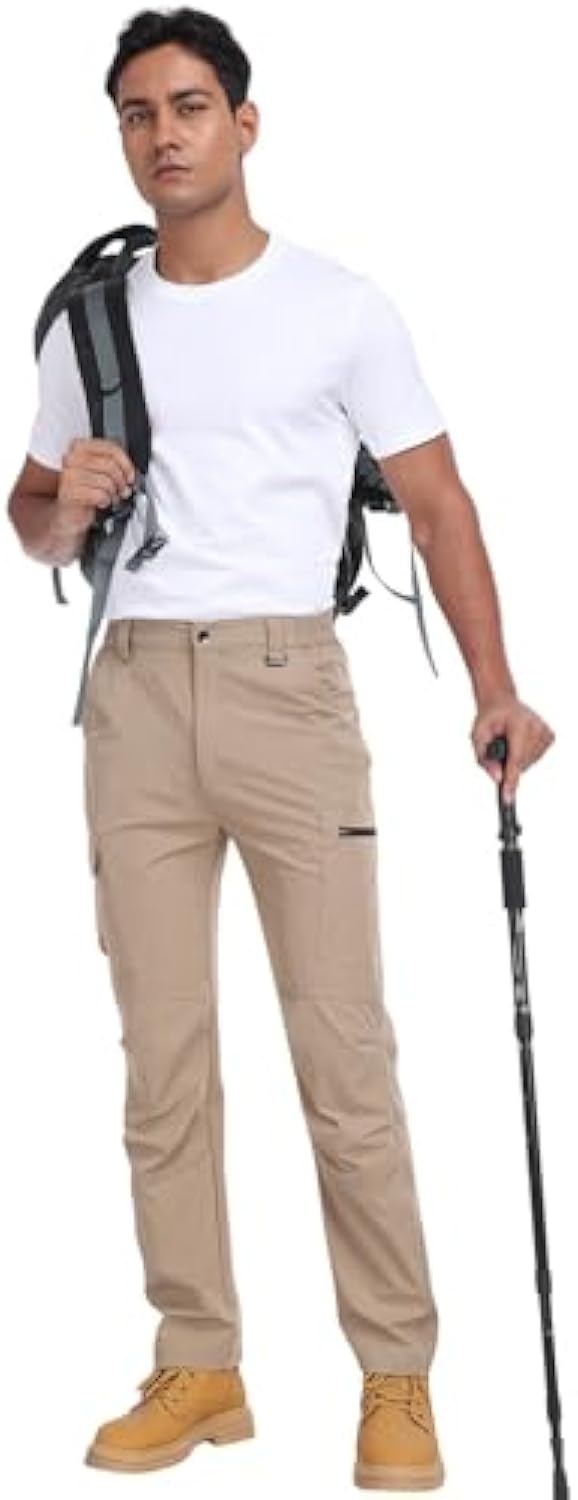 Men's Hiking Cargo Pants Water Resistant Quick Dry Lightweight Pants for Fishing Camping Running Work Outdoor