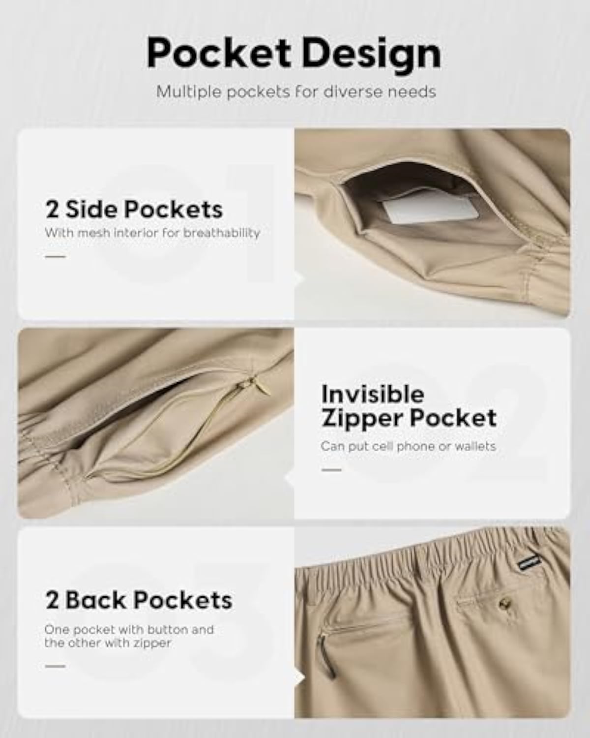 Men's 5/7 Inch Casual Classic Fit Shorts with Multi-Pocket Quick Dry Sports Shorts
